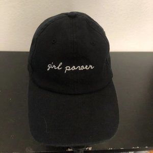 City Hunter USA Strapback Black Baseball Hat "Girl Power" Adjustable Cap